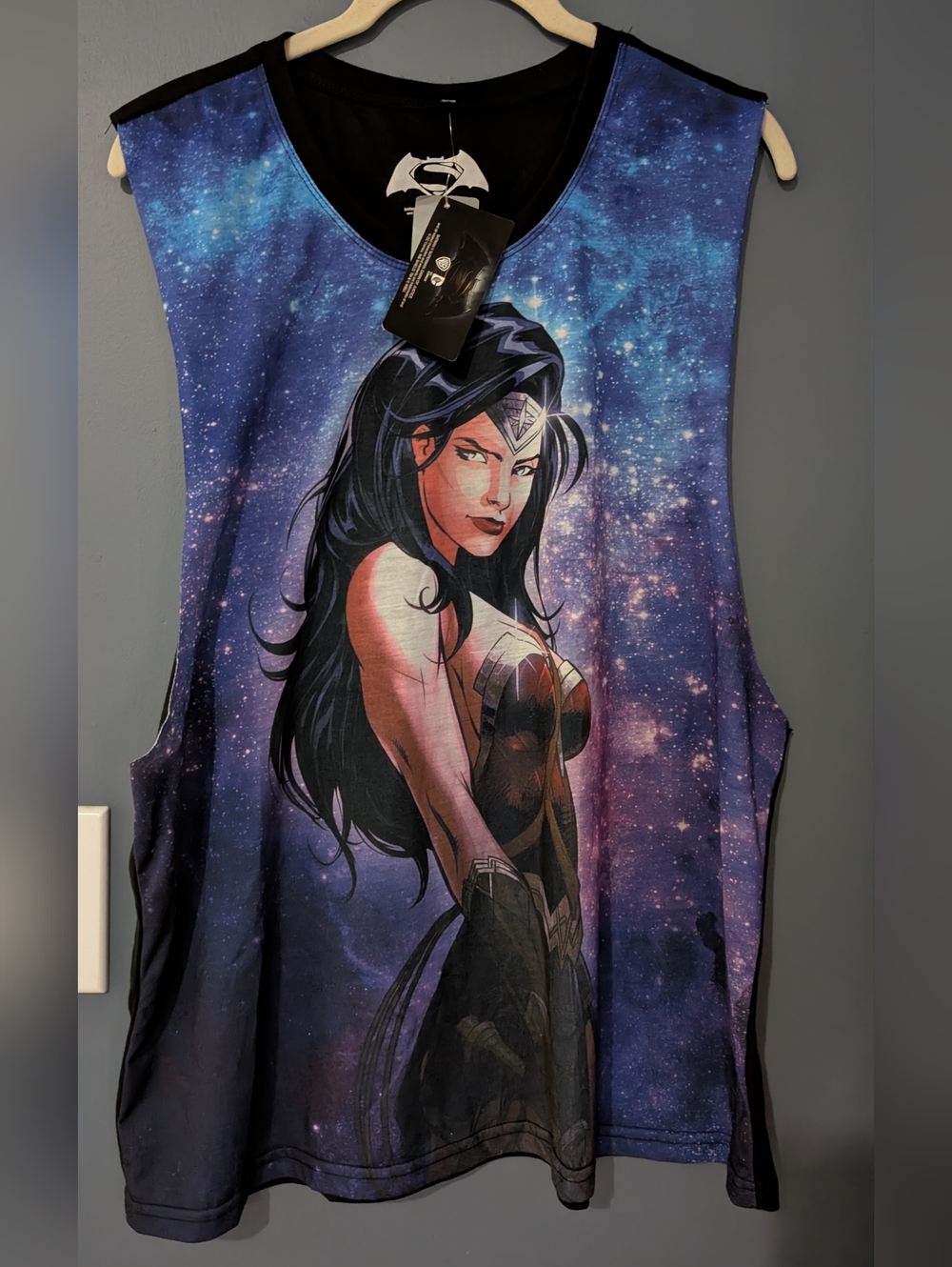 NWT Hot Topic Batman v Superman Superwoman Galaxy Tank 2X *C10